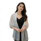 180x90 Seidenschal grau weiß N153